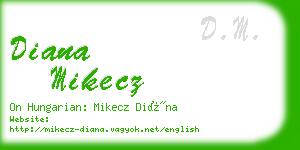 diana mikecz business card